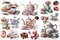 3pcs/Set Afternoon Tea Rub on Transfers for Furniture and Crafts (Afternoon Tea) 6x12 inch